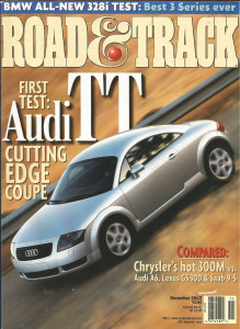 ROAD & TRACK 1998 NOV - AUDI TT, XK-120, CLK-GTR
